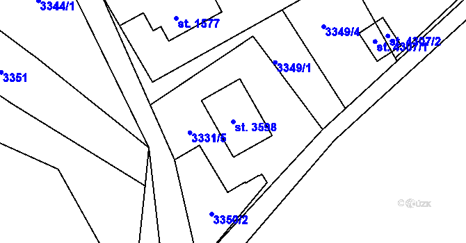 Parcela st. 3598 v KÚ Frenštát pod Radhoštěm, Katastrální mapa