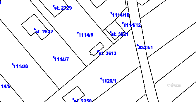 Parcela st. 3613 v KÚ Frenštát pod Radhoštěm, Katastrální mapa