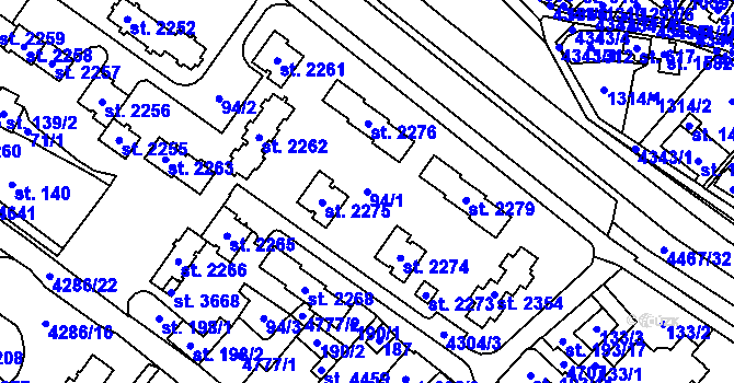 Parcela st. 94/1 v KÚ Frenštát pod Radhoštěm, Katastrální mapa