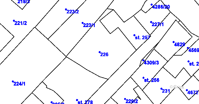 Parcela st. 226 v KÚ Frenštát pod Radhoštěm, Katastrální mapa