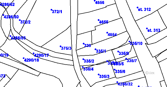 Parcela st. 336 v KÚ Frenštát pod Radhoštěm, Katastrální mapa