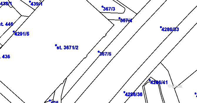 Parcela st. 367/5 v KÚ Frenštát pod Radhoštěm, Katastrální mapa