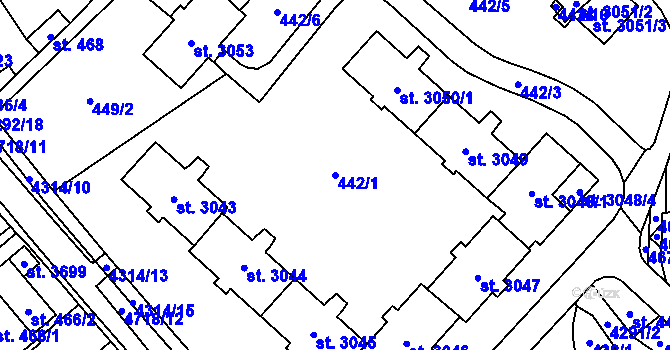 Parcela st. 442/1 v KÚ Frenštát pod Radhoštěm, Katastrální mapa