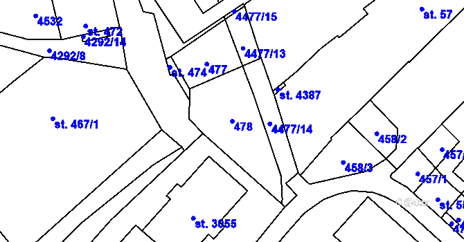 Parcela st. 478 v KÚ Frenštát pod Radhoštěm, Katastrální mapa
