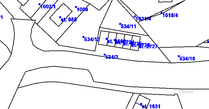 Parcela st. 534/3 v KÚ Frenštát pod Radhoštěm, Katastrální mapa