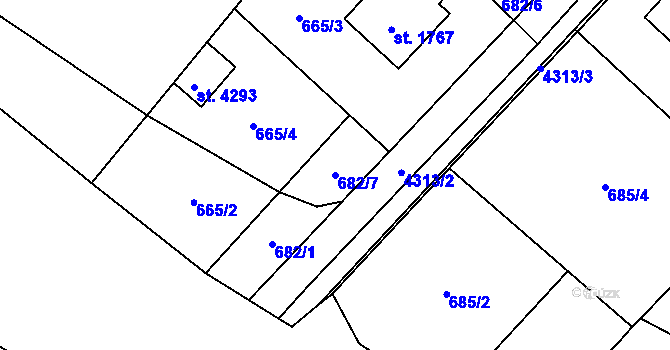 Parcela st. 682/7 v KÚ Frenštát pod Radhoštěm, Katastrální mapa