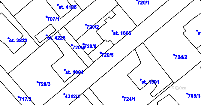 Parcela st. 720/5 v KÚ Frenštát pod Radhoštěm, Katastrální mapa