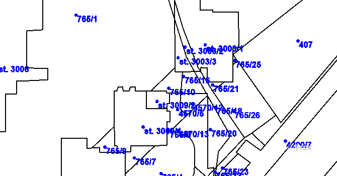 Parcela st. 765/10 v KÚ Frenštát pod Radhoštěm, Katastrální mapa