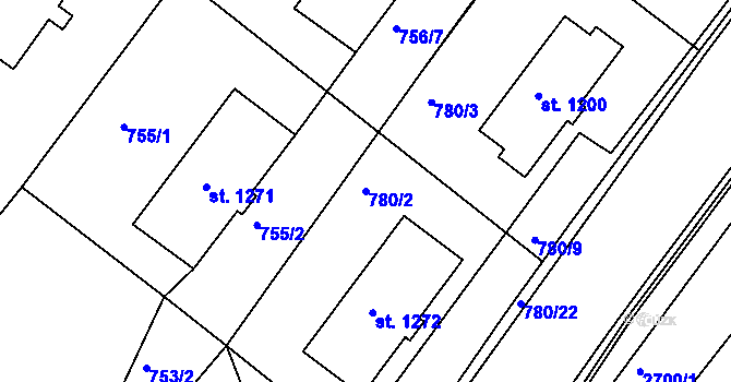 Parcela st. 780/2 v KÚ Frenštát pod Radhoštěm, Katastrální mapa