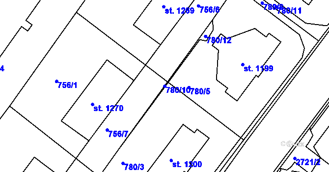 Parcela st. 780/10 v KÚ Frenštát pod Radhoštěm, Katastrální mapa