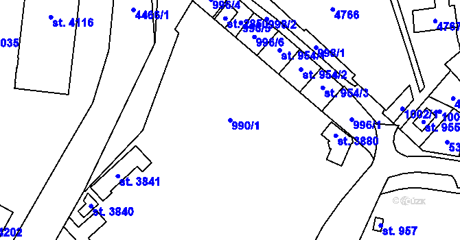 Parcela st. 990/1 v KÚ Frenštát pod Radhoštěm, Katastrální mapa