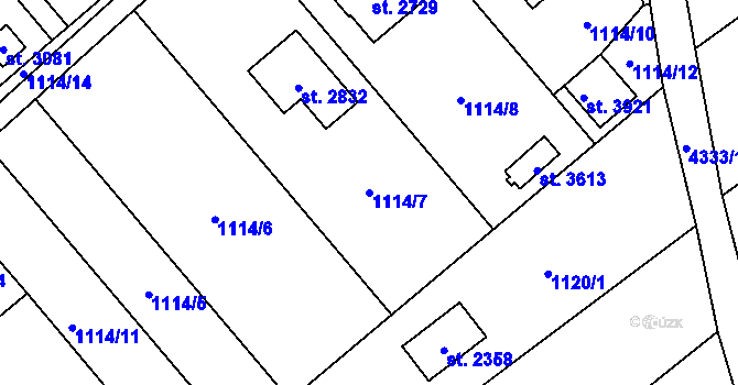 Parcela st. 1114/7 v KÚ Frenštát pod Radhoštěm, Katastrální mapa