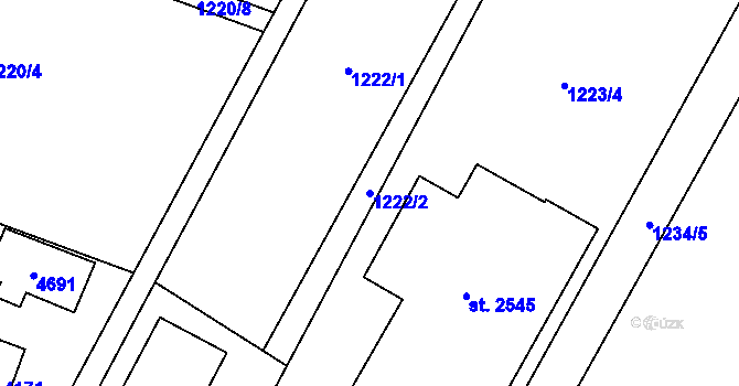 Parcela st. 1222/2 v KÚ Frenštát pod Radhoštěm, Katastrální mapa
