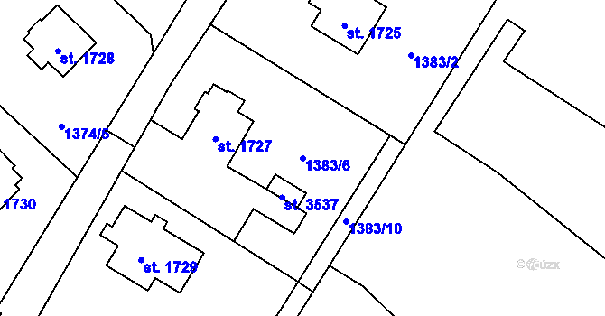 Parcela st. 1383/6 v KÚ Frenštát pod Radhoštěm, Katastrální mapa