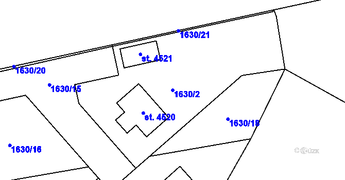 Parcela st. 1630/2 v KÚ Frenštát pod Radhoštěm, Katastrální mapa