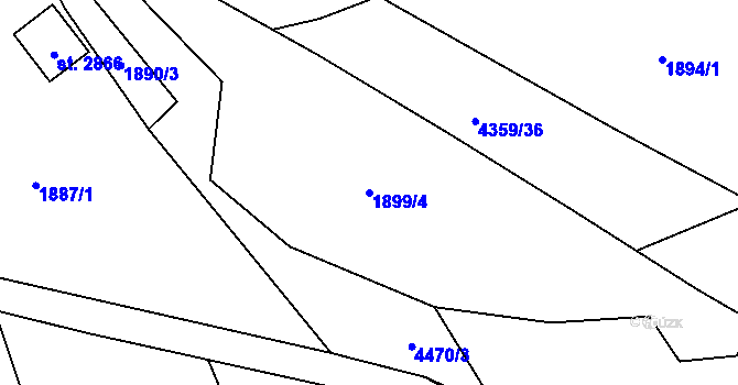Parcela st. 1899/4 v KÚ Frenštát pod Radhoštěm, Katastrální mapa