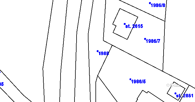 Parcela st. 1988 v KÚ Frenštát pod Radhoštěm, Katastrální mapa