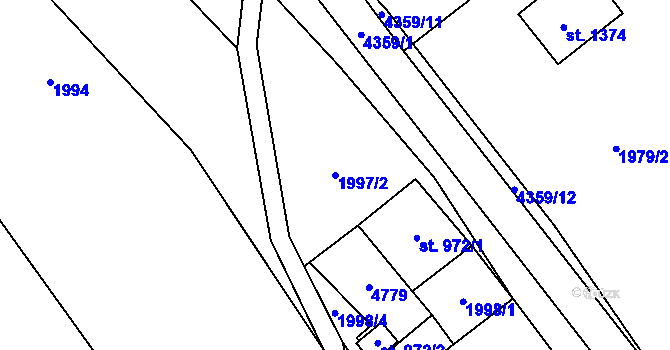 Parcela st. 1997/2 v KÚ Frenštát pod Radhoštěm, Katastrální mapa