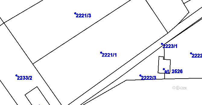Parcela st. 2221/1 v KÚ Frenštát pod Radhoštěm, Katastrální mapa