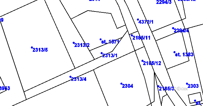 Parcela st. 2313/1 v KÚ Frenštát pod Radhoštěm, Katastrální mapa