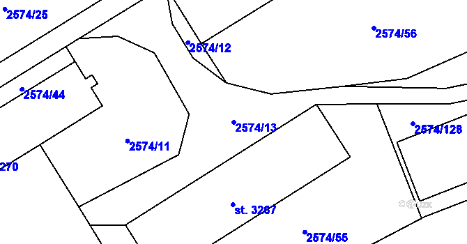 Parcela st. 2574/13 v KÚ Frenštát pod Radhoštěm, Katastrální mapa
