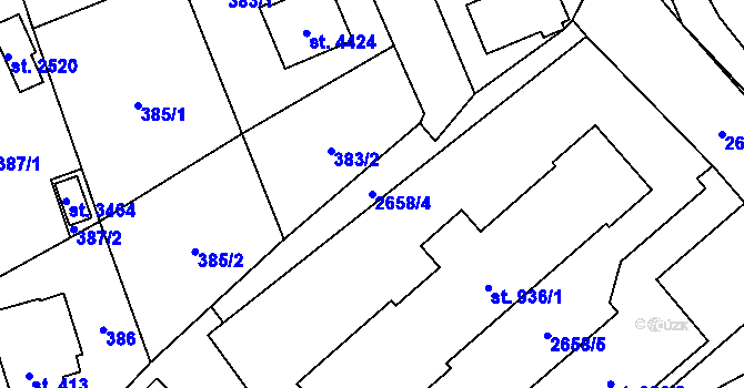 Parcela st. 2658/4 v KÚ Frenštát pod Radhoštěm, Katastrální mapa