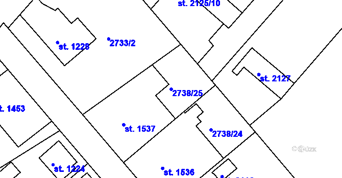 Parcela st. 2738/25 v KÚ Frenštát pod Radhoštěm, Katastrální mapa