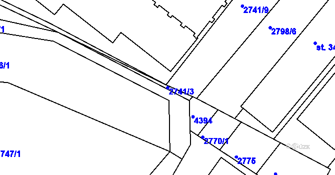 Parcela st. 2741/3 v KÚ Frenštát pod Radhoštěm, Katastrální mapa