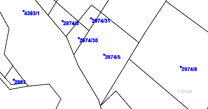 Parcela st. 2974/5 v KÚ Frenštát pod Radhoštěm, Katastrální mapa