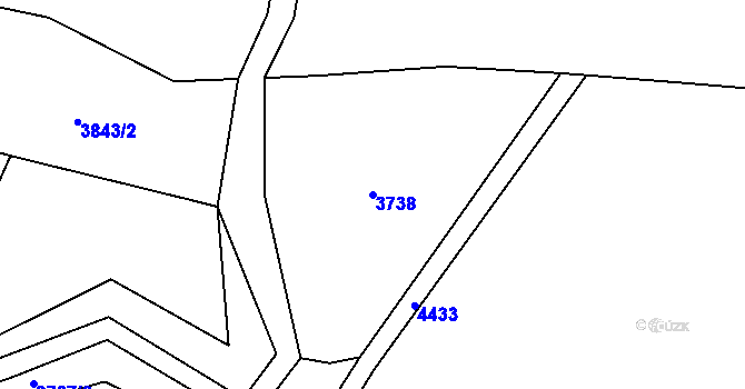 Parcela st. 3738 v KÚ Frenštát pod Radhoštěm, Katastrální mapa