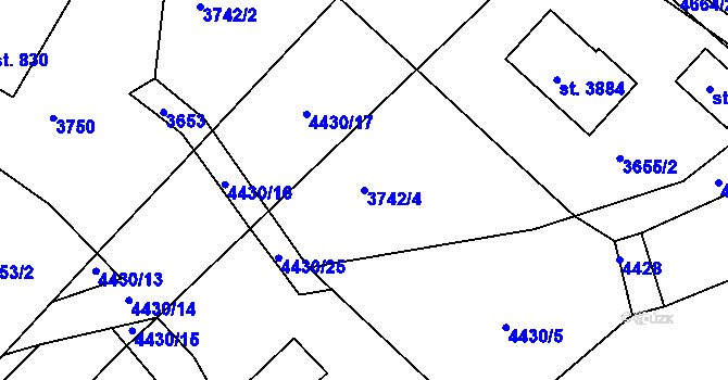 Parcela st. 3742/4 v KÚ Frenštát pod Radhoštěm, Katastrální mapa