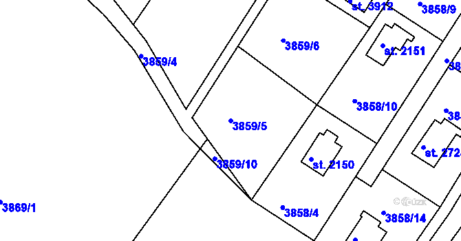 Parcela st. 3859/5 v KÚ Frenštát pod Radhoštěm, Katastrální mapa