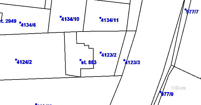 Parcela st. 4123/2 v KÚ Frenštát pod Radhoštěm, Katastrální mapa