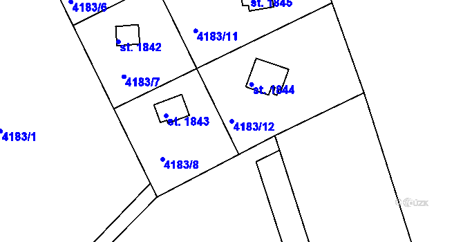 Parcela st. 4183/12 v KÚ Frenštát pod Radhoštěm, Katastrální mapa