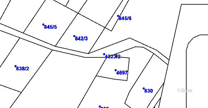 Parcela st. 4323/2 v KÚ Frenštát pod Radhoštěm, Katastrální mapa
