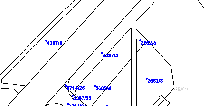 Parcela st. 4397/3 v KÚ Frenštát pod Radhoštěm, Katastrální mapa