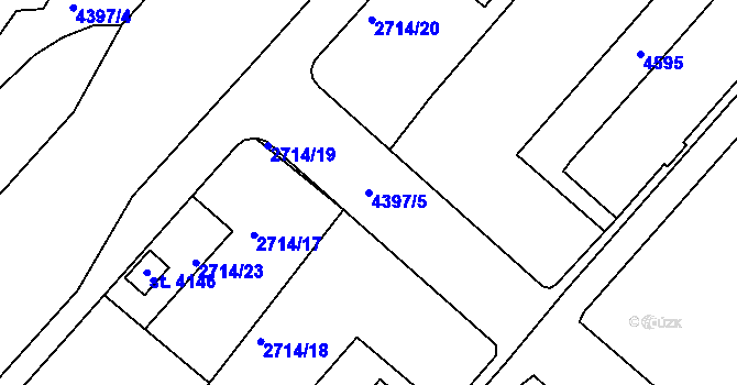 Parcela st. 4397/5 v KÚ Frenštát pod Radhoštěm, Katastrální mapa