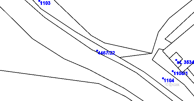 Parcela st. 4467/22 v KÚ Frenštát pod Radhoštěm, Katastrální mapa