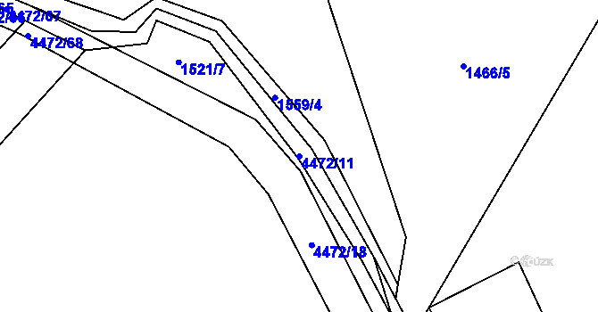 Parcela st. 4472/11 v KÚ Frenštát pod Radhoštěm, Katastrální mapa