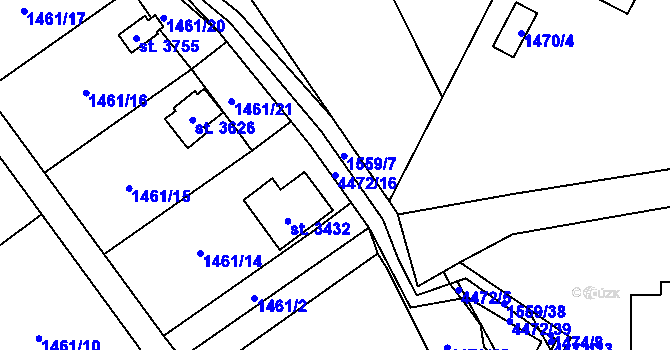 Parcela st. 4472/16 v KÚ Frenštát pod Radhoštěm, Katastrální mapa