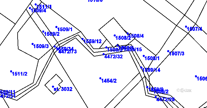 Parcela st. 4472/32 v KÚ Frenštát pod Radhoštěm, Katastrální mapa
