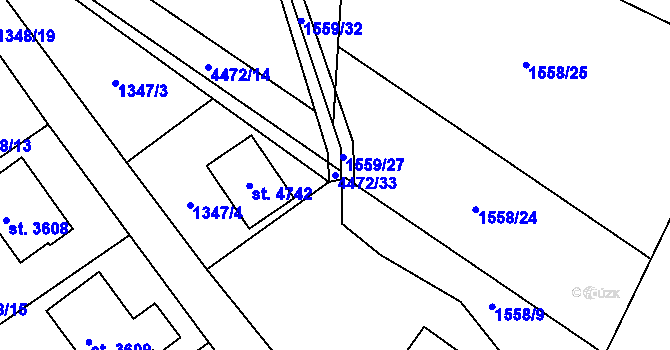 Parcela st. 4472/33 v KÚ Frenštát pod Radhoštěm, Katastrální mapa
