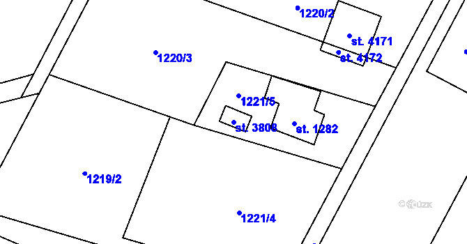 Parcela st. 3808 v KÚ Frenštát pod Radhoštěm, Katastrální mapa
