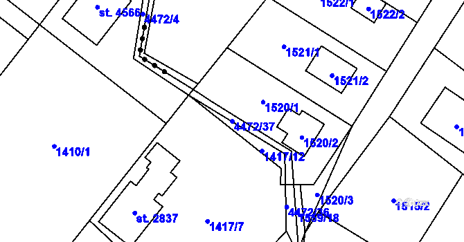 Parcela st. 4472/37 v KÚ Frenštát pod Radhoštěm, Katastrální mapa