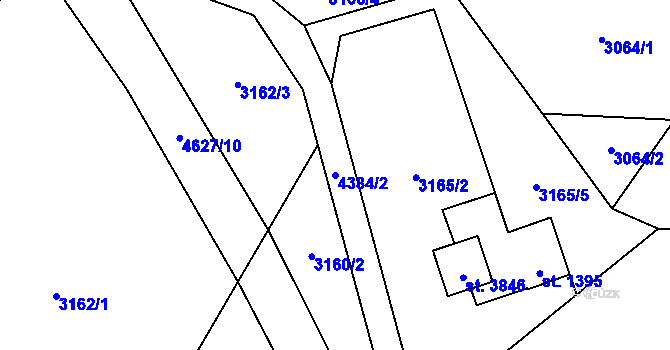 Parcela st. 4384/2 v KÚ Frenštát pod Radhoštěm, Katastrální mapa