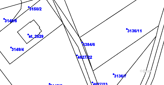 Parcela st. 4384/6 v KÚ Frenštát pod Radhoštěm, Katastrální mapa