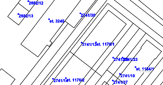 Parcela st. 2741/13 v KÚ Frenštát pod Radhoštěm, Katastrální mapa