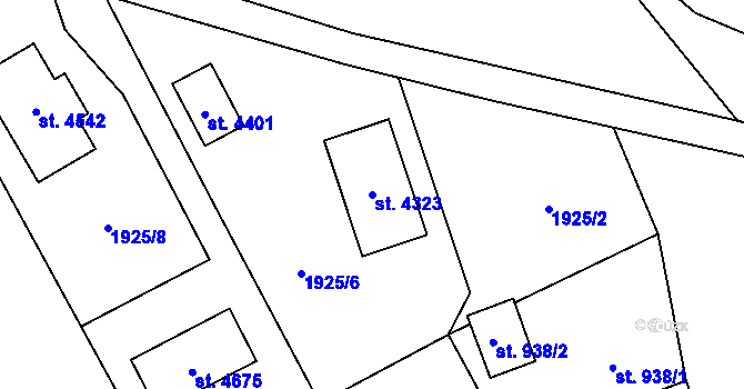 Parcela st. 4323 v KÚ Frenštát pod Radhoštěm, Katastrální mapa
