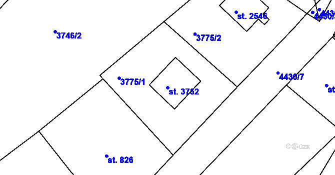 Parcela st. 3752 v KÚ Frenštát pod Radhoštěm, Katastrální mapa