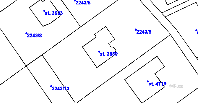 Parcela st. 3859 v KÚ Frenštát pod Radhoštěm, Katastrální mapa